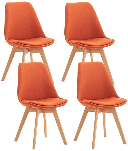 CLP 4er Set Stuhl Linares Stoff, orange, 316344, 4251756438234