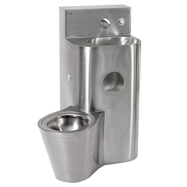 KWC Sanitärkombination, Edelstahl, Wandmontage, SPK, hydraulisch, WC links, 2000100965