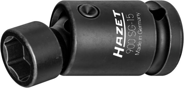 Hazet Schlag-, Maschinenschrauber Gelenk-Steckschlüsseleinsatz, 1/2 Zoll (12,5 mm) Vierkant, Außen Sechskant-Tractionsprofil, SW 15 mm, 900SG-15