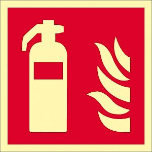 Moedel Feuerlöscher ISO 7010, Kunststoff, langnachleuchtend, 160-mcd, 148x148 mm, 57121