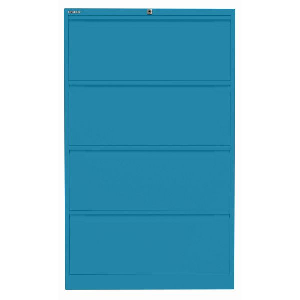 Bisley Hängeregistraturschrank, doppelbahnig, 4 HR-Schubladen, 686 azur, DF4686