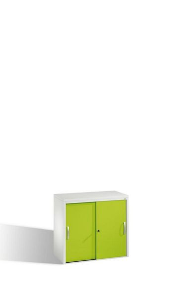 C+P Sideboard mit Schiebetüren Acurado, H720xB800xT400mm, Farbe: Lichtgrau / Viridingrün, Bügelgriff, 2 OH, 5722-00 S10317