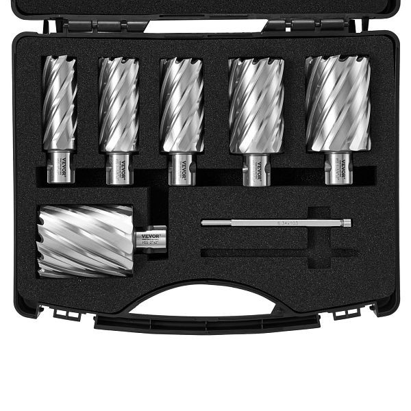 VEVOR Kronenbohrer-Set Metall 6 tlg. 1, 1-1/8, 1-1/4, 1-1/2, 1-3/4, 2 Zoll Kernbohrer-Satz 50,8 mm Schnitttiefe Ringschneider-Set, GSGTZYC6J2TYHABQCV0