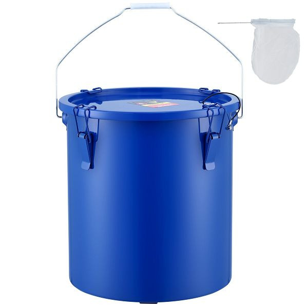 VEVOR Frittierfetteimer Ölentsorgungsbehälter, 22,7 L aus Karbonstahl mit Rostfreier Beschichtung, mit Deckel, Blau, WHLYZTTG6JLP203XGV0