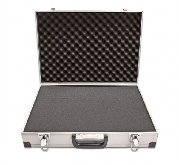 PeakTech Aluminium Tragekoffer mit Würfelschaum, 500 x 350 x 120 mm, Farbe: Silber, VE: 5 Stück, P 7270