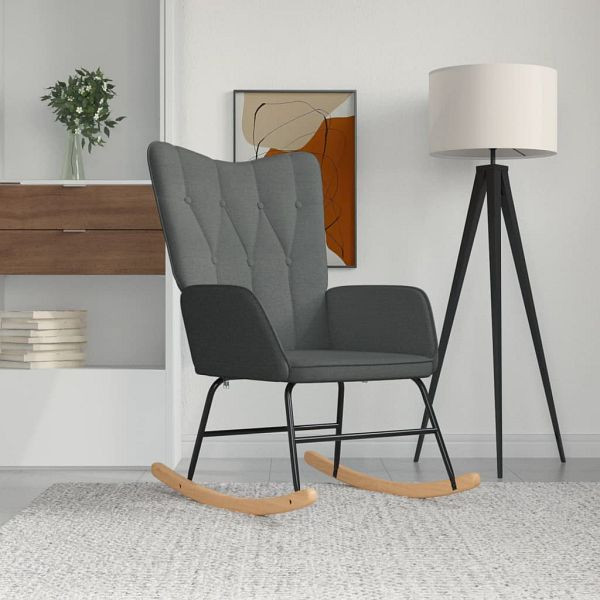vidaXL Schaukelstuhl Dunkelgrau Stoff, 327612, 8720286419830