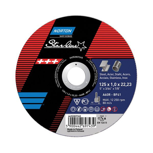 Norton Trennscheibe RTH RL 115x50M P65CF FLX P60, VE: 25 Stück, 66252837245