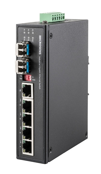 MICROSENS Netzwerk-Switch Unmanaged Gigabit Ethernet (10/100/1000), 6 Ports, Schwarz ohne (PoE), MS657203X