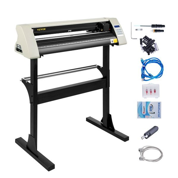 VEVOR Vinyl Schneidplotter 720mm Profi Plotter, Weiß, 3 Klingen, KZJ720MMSJBS00001V2