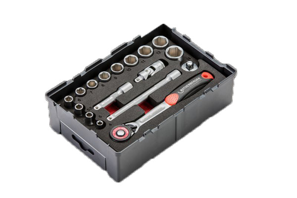Rothenberger 17-teiliges 6-Kant-Steckschlüssel-Set 1/4", 1000002180
