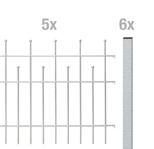 Alberts Zaun-Set Madrid, Stahl, feuerverzinkt, zum Aufschrauben, 10 m x 735 mm, 507763
