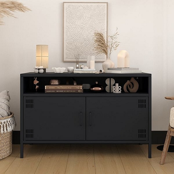 Mades Metall Möbel Pera4, TV-Schrank 4 Regale - 100,5 x 40 x 64,5 cm Anthrazit, 152.68.10.103.01