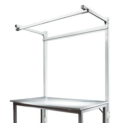 Manuflex Aufbauportal mit Ausleger für UNIVERSAL + PROFI Spezial Grundtische, Nutzhöhe 1500 mm, Lichtgrau, ZB3843.7035