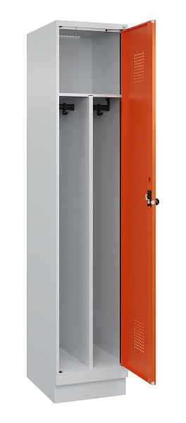 C+P Spind Evolo PLUS, mit Sockel, 1 Abteil, 1950x400x500mm, 7035/2004, Verschluss Drehriegel, 049020-12F S10002