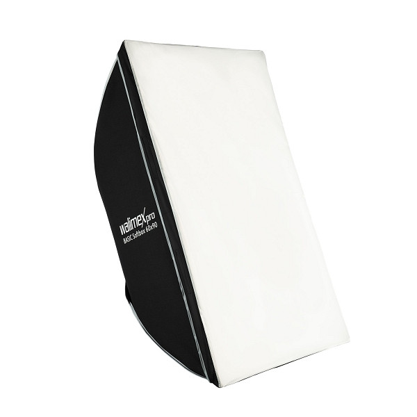 Walimex pro Softbox 60 x 90 cm, um 360° drehbar, inkl Front- und Zwischendiffusor, Bowens Adapter, Transporttasche, Soft Box für Fotostudio, 1023418