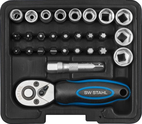 SW-Stahl Steckschlüsselsatz, 1/4", 29-teilig, S2143