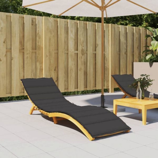 vidaXL Sonnenliegen-Auflage Schwarz 200x70x3 cm Oxford-Gewebe, 314225