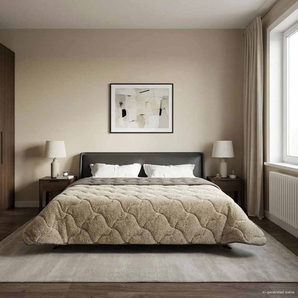 vidaXL Ganzjahresbettdecke Gepolstert Hellgrau 200 x 240 cm, 42026245