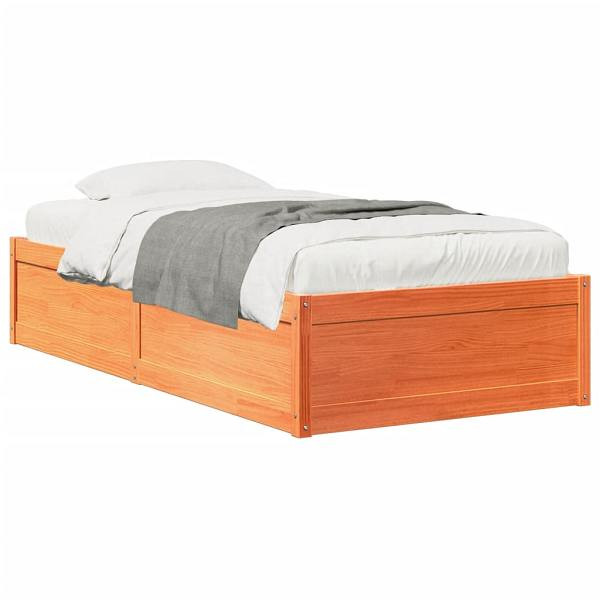 vidaXL Massivholzbett Wachsbraun 90x190 cm Kiefer, 846845