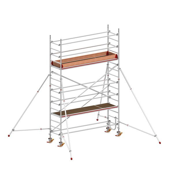 HYMER Fahrgerüst nach DIN EN 1004 mit Comfortaufbau, Rahmenteilbreite 0,80 m, Bühnenlänge 2,95 m, Reichhöhe 5,40 m, 837105