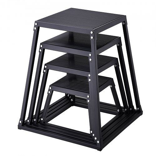 VEVOR 4-teilige Plyometrische Sprungboxen, 305/458/609/762 mm Plyometric Box Schwarz, TXTD12YC18YCO57NNV0