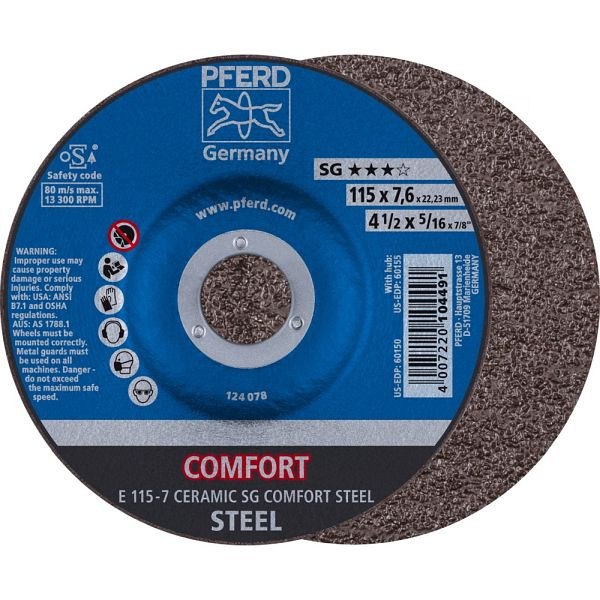 Pferd Schruppscheibe E 115-7 CERAMIC SG COMFORT STEEL, VE: 10 Stück, 62101115