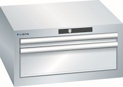 LISTA Schubladenschrank 27x27E (BxTxH) 564x572x283mm KEY Lock, Lichtgrau, 2 Schubladen, Fronthöhen: 50 - 150 mm, 78.461.020