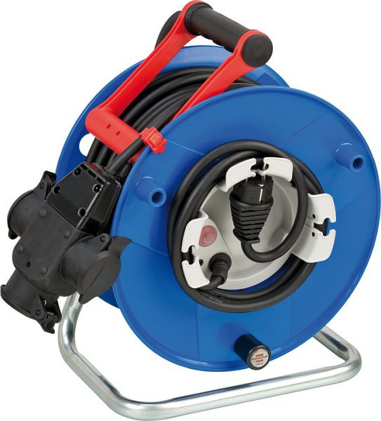 Brennenstuhl Garant G IP44 Kabeltrommel 38+2m mit 3-fach Gummi-Kupplung (40m RN-Kabel, Verteilerdose mit Aufhängevorrichtung), 1188380301