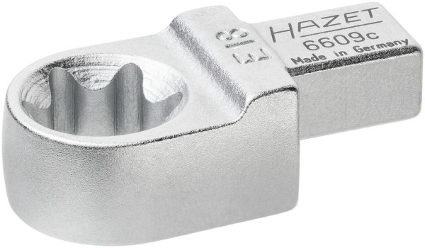 Hazet Einsteck TORX® Ringschlüssel, Einsteck-Vierkant 9 x 12 mm, Außen TORX® Profil, E18, 6609C-E18