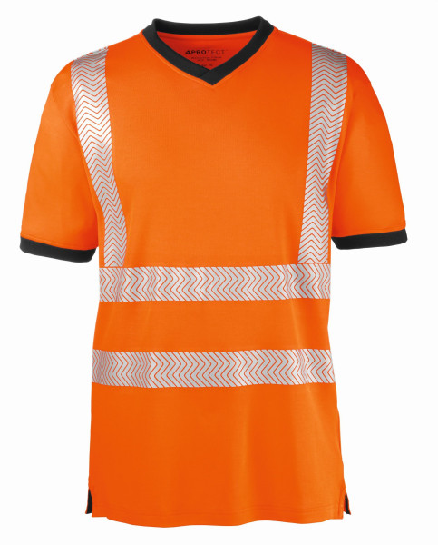 4PROTECT Warnschutz T-Shirt MIAMI, leuchtorange/grau, Größe: XS, VE: 10 Stück, 3430-XS