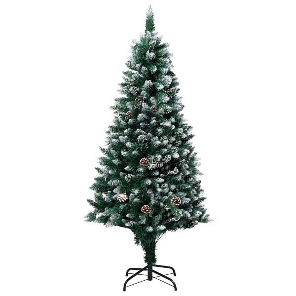 vidaXL Künstlicher Weihnachtsbaum mit Zapfen und Schnee 150 cm, 321015