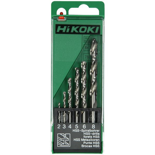 HiKOKI Metallbohrerset HSS-G DIN 338 (6-teilig) 2/3/4/5/6/8, 780462