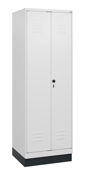 C+P Umkleidespind Classic PLUS SW, Sockel, 2 Abteile, 1800x600x500mm, 9016/9016, Drehriegel, 0800227-20 S10014