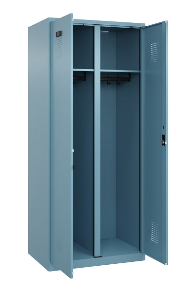 C+P Schwarz-Weiß-Spind Evolo PLUS, 2 Abteile, 1850x800x500mm, 0010/0010, Zylinderschloss, 049002-22 S10048