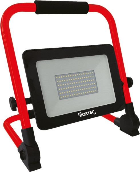 BOXTEC LED Strahler Baustrahler AKKU 50W, 3500lm, 6500K, IP54, verstellbar, faltbares Bodengestell, 48205