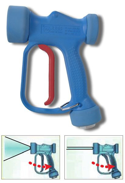 ELMAG Waschpistole RB 65, maximal 90°C, 24 bar, 100 l/min, IG 1/2' verstellbare Strahlbreite 0°-60°mit drehbarem Anschluss, 43332