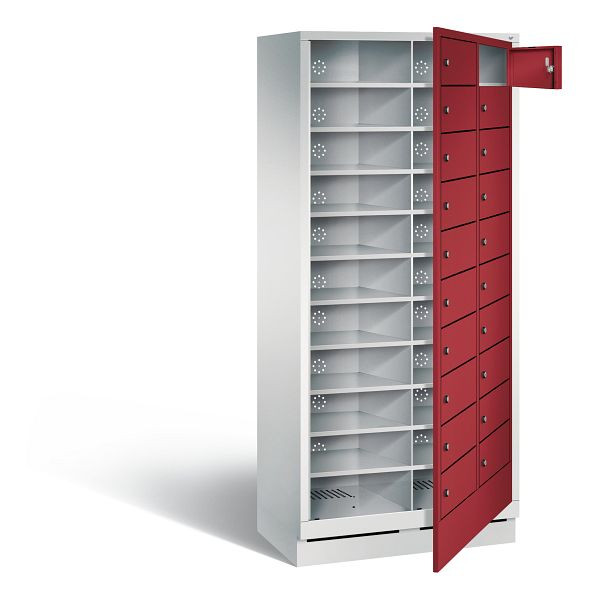 C+P Wäsche-Ausgabeschrank Evolo, H1800xB810xT500mm, Farbe: Lichtgrau / Rubinrot, 48160-210 S10004