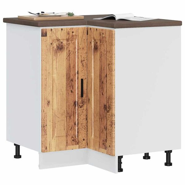 vidaXL Küchen-Eckunterschrank Porto Altholz-Optik Holzwerkstoff, 853995