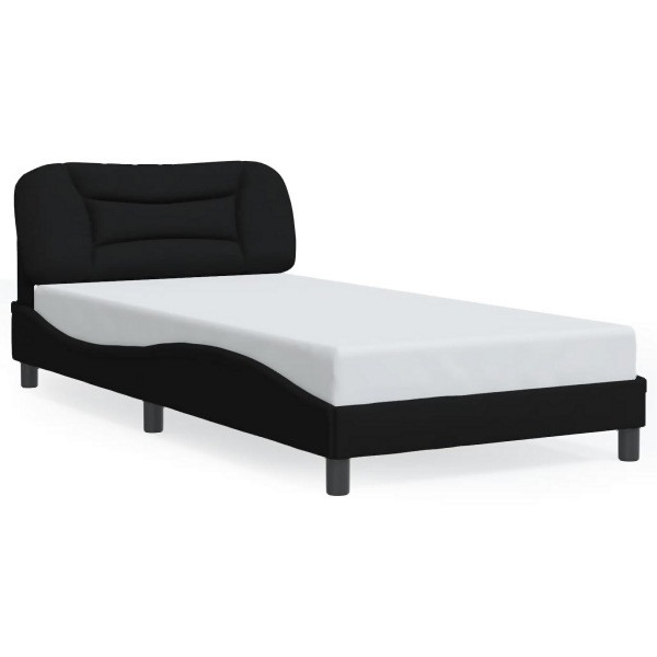 vidaXL Bettgestell mit Kopfteil Schwarz 100x200 cm Stoff, 3207753