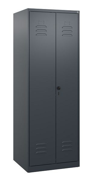 C+P Umkleidespind Classic PLUS, Doppel-Spind, 2 Abteile, 1700x600x500mm, 7016/7016, Drehriegel, 0800027-20P S10010