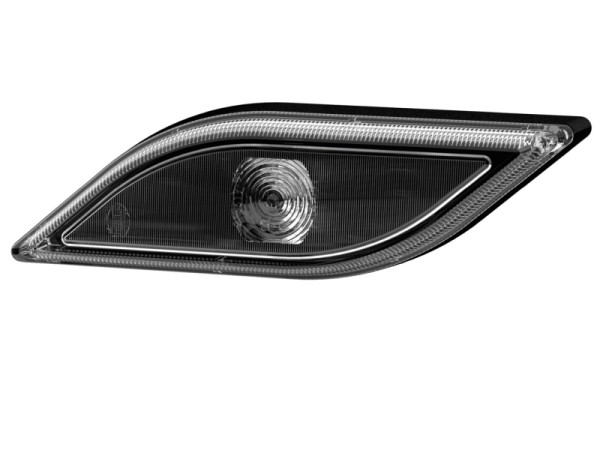 HELLA Positionsleuchte, Shapeline Style, LED, 12/24V, Lichtscheibenfarbe: grau, Stecker: offene Kabelenden, vorne links, 2PF 013 324-111