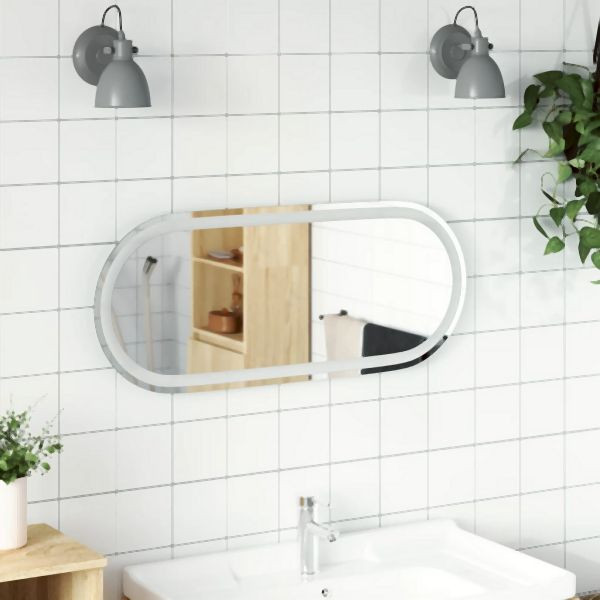 vidaXL LED-Badspiegel 90x40 cm Abmessung Oval, 353286, 8720845803872