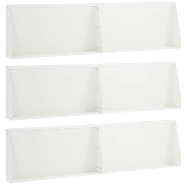 vidaXL Stützmauer 6-teilig 80 x 12 x 30 cm Stahl Weiß, 3449178