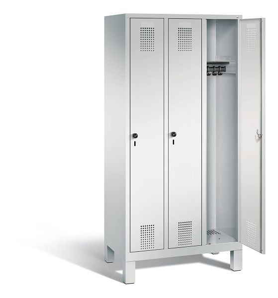 C+P Garderobenschrank Evolo, H1850xB900xT500mm, Farbe: Lichtgrau, 48010-30 S10003