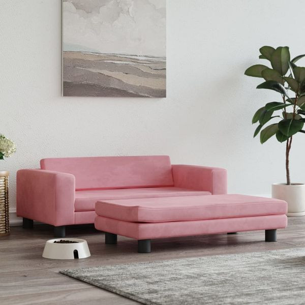 vidaXL Hundebett mit Verlängerung Rosa 100x50x30 cm Samt, 172022