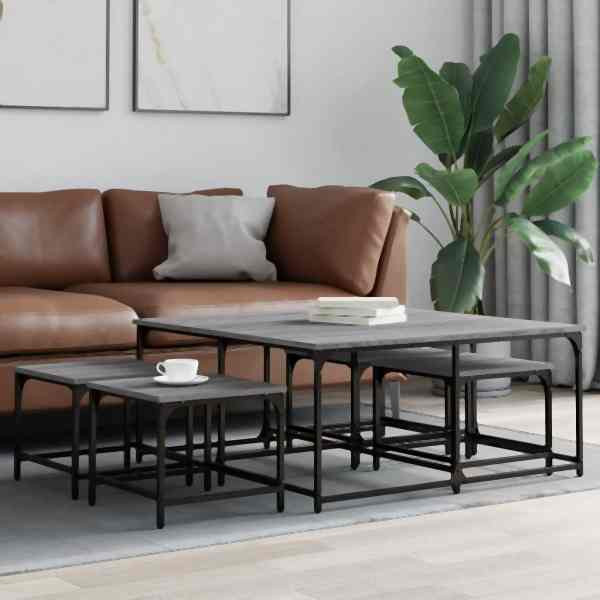 vidaXL Satztische 5 Stück Grau Sonoma Holzwerkstoff, 835337
