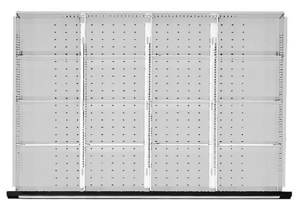 ANKE Werkbänke Schubladeneinteilungssatz; für Schublade 900 x 600 mm (BxT); für Fronthöhe 90 - 150 mm; 1/4 Teilung, 902.405