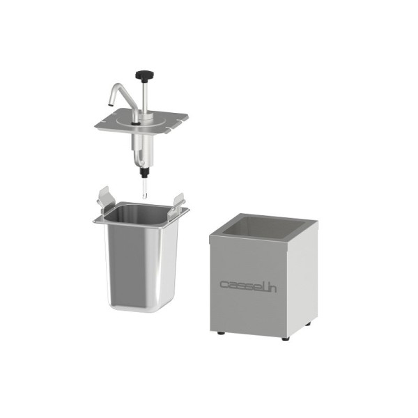 Casselin Pump-Spender, Edelstahl, GN 1/6 Behälter 200 mm Tiefe, CPSN1