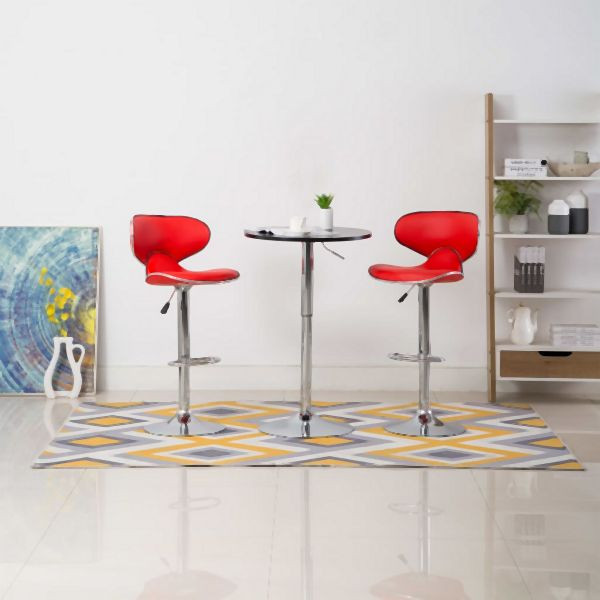 vidaXL Barhocker 2 Stk. Rot Kunstleder, schlicht, 323645