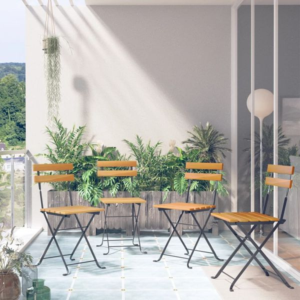 vidaXL Klappbare Bistrostühle 4 Stück Massivholz Akazie, 313161